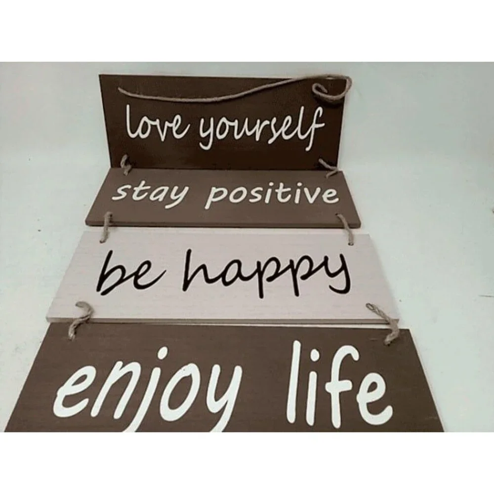 V Quality Motivational Rustic Sign - Multi-colored - Stay Positve, Dream Big...